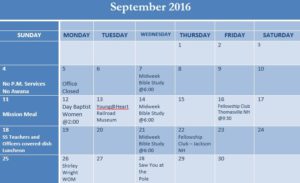 GHBC Calendar September 2016
